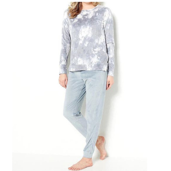 Cuddl Duds soft Velour Fireside Lounge Set soft Quarry TieDye comfort sz medium - Picture 1 of 10